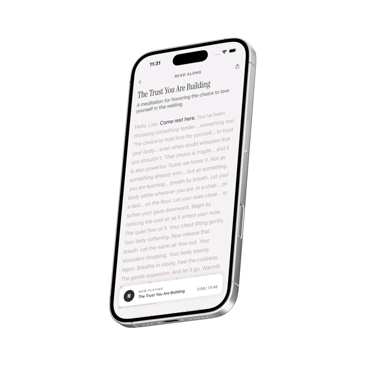 My Maternal Mind app screens showing daily pregnancy affirmations